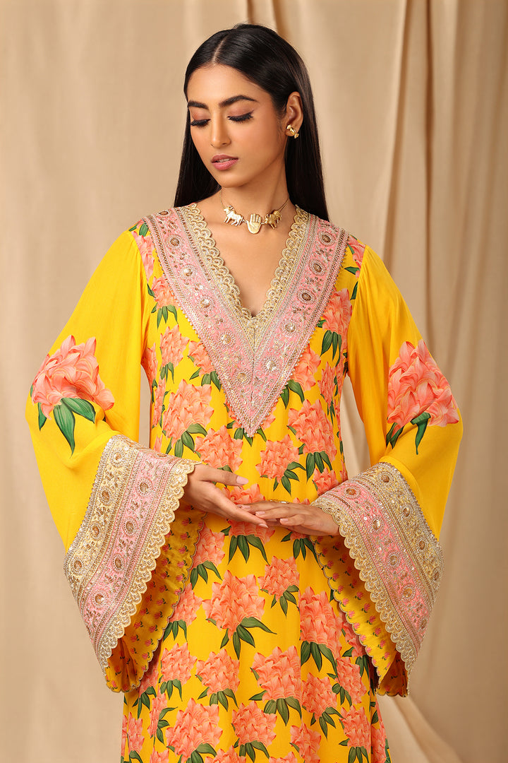 Sunshine Yellow Candy Swirl Kaftan