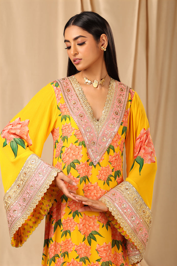 Sunshine Yellow Candy Swirl Kaftan