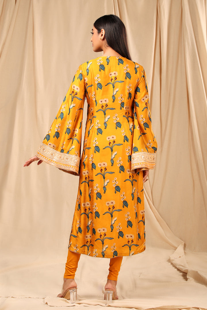 Mustard Spring Blossom Kurta