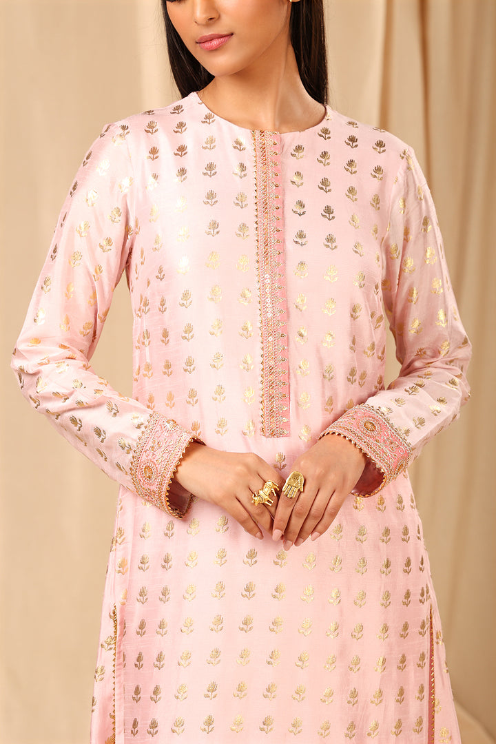 Baby Pink Wallflower High Low Kurta