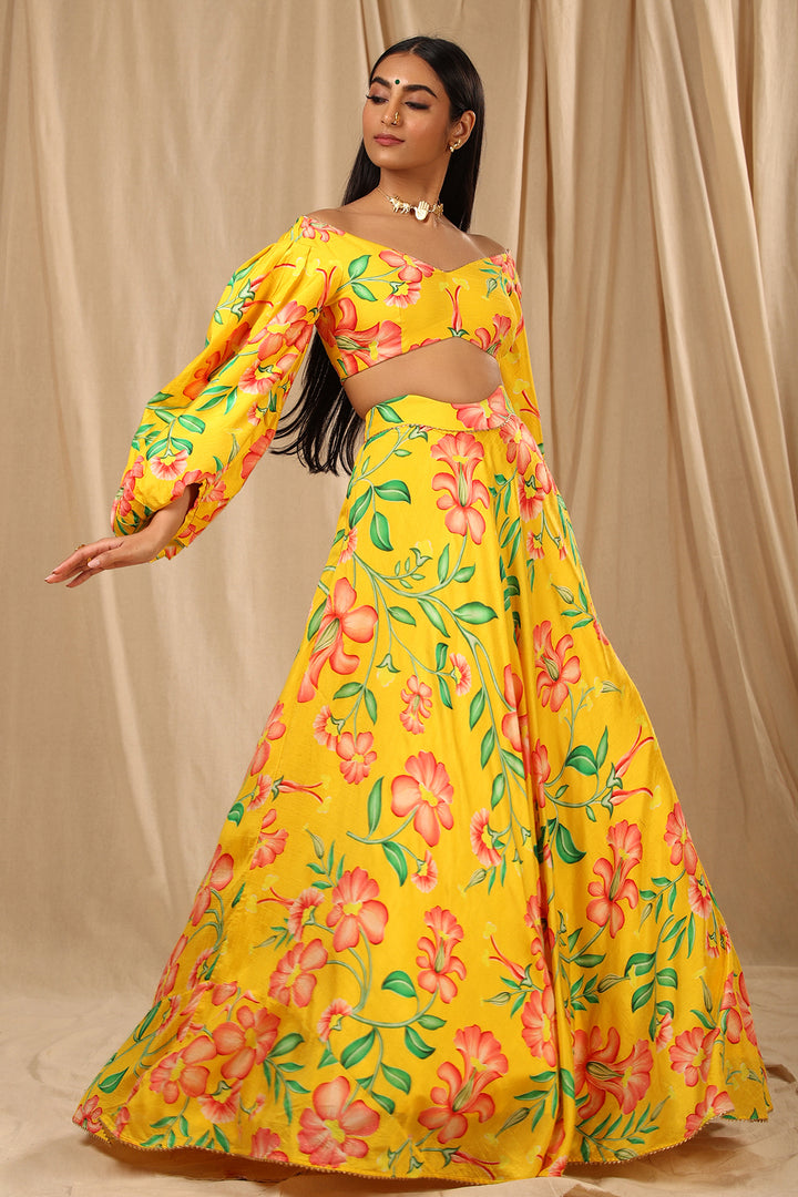 Mango Yellow Daffodil Lehenga Set